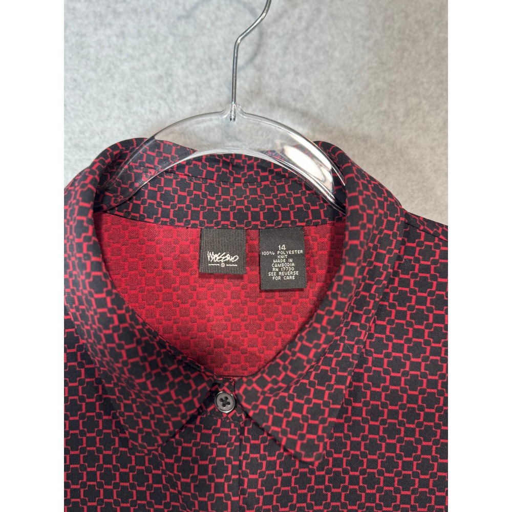 Mossimo Belted Dress Black & Red Size 14‎ Long Sleeve Vintage - Picture 2 of 9